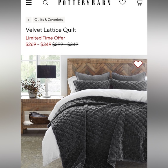 Pottery Barn Bedding Pottery Barn Velvet Quilt Poshmark